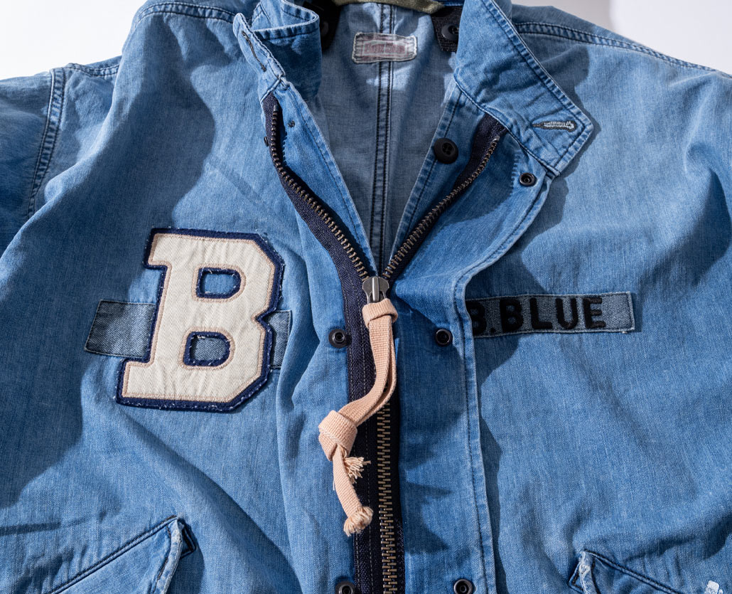 JACQUARD DENIM ATTACHMENT FISHTAIL COAT　マテリアル | BLUE BLUE | ブルーブルー