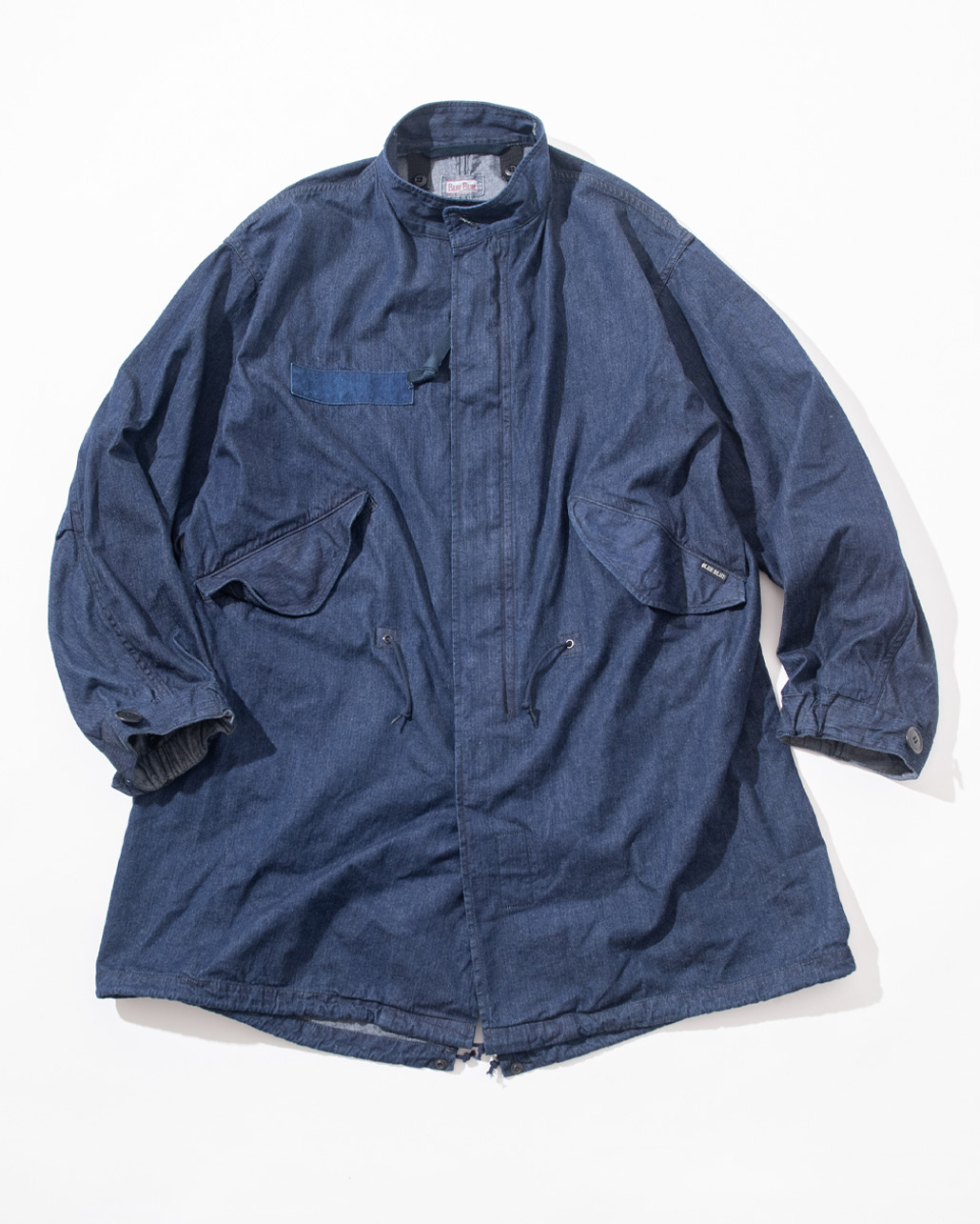 JACQUARD DENIM ATTACHMENT FISHTAIL COAT　シルエット | BLUE BLUE | ブルーブルー