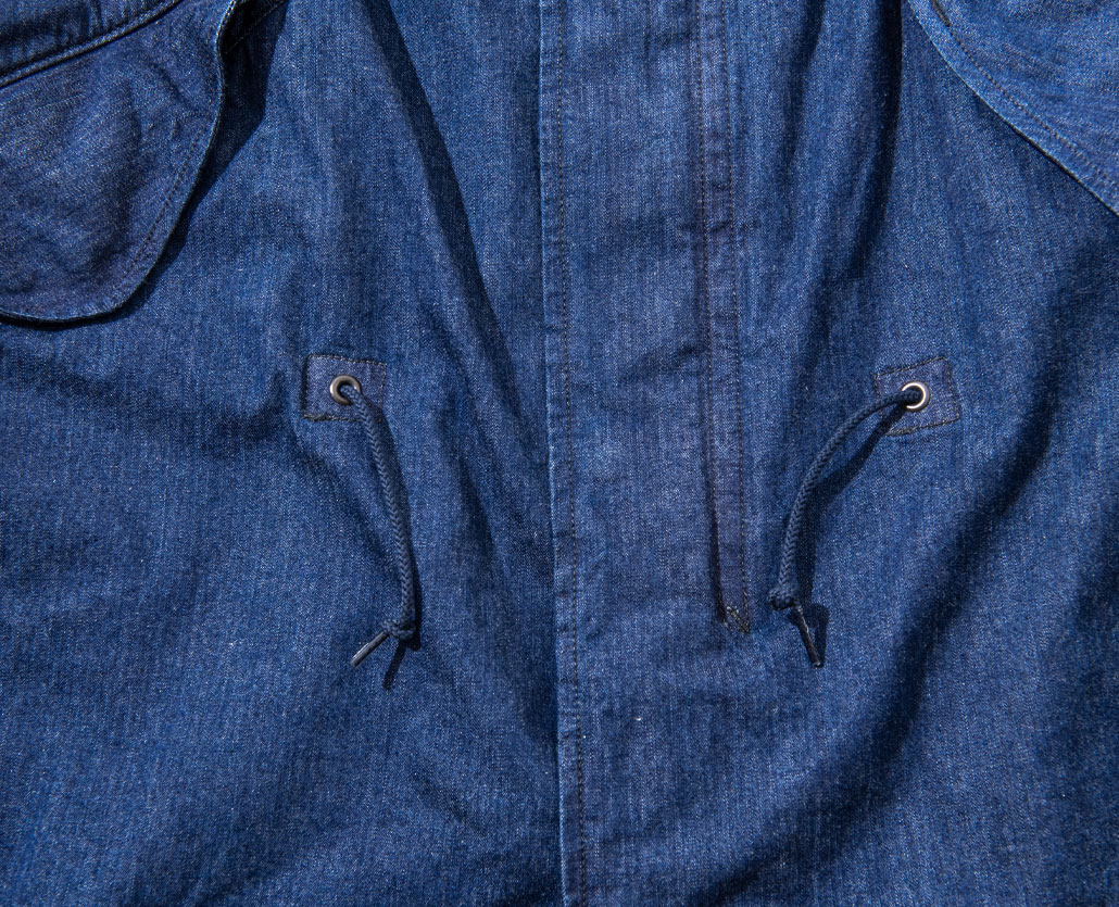 JACQUARD DENIM FISHTAIL COAT | BLUE BLUE | ブルーブルー