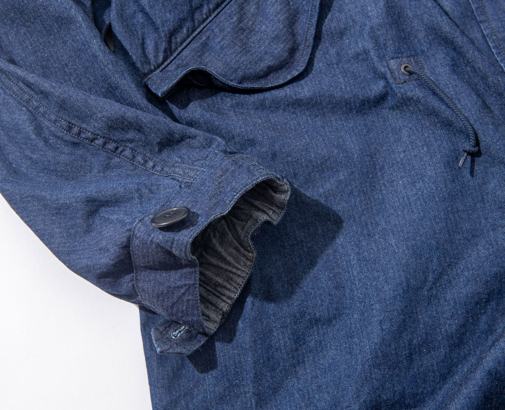 JACQUARD DENIM FISHTAIL COAT | BLUE BLUE | ブルーブルー