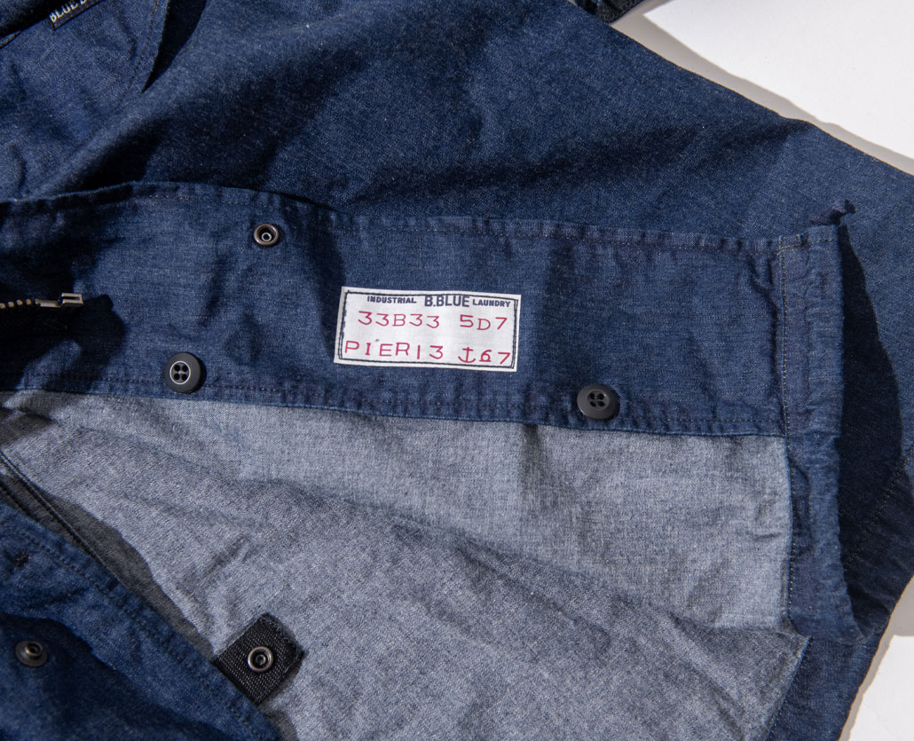 JACQUARD DENIM FISHTAIL COAT | BLUE BLUE | ブルーブルー