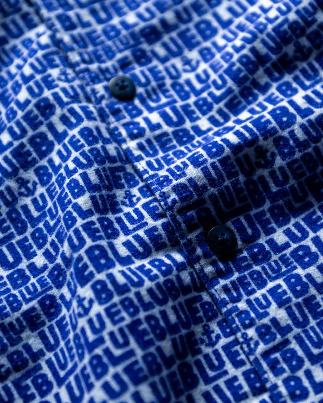 RANDOM BLUE PRINT FLANNEL PAJAMA SHIRT | BLUE BLUE | ブルーブルー