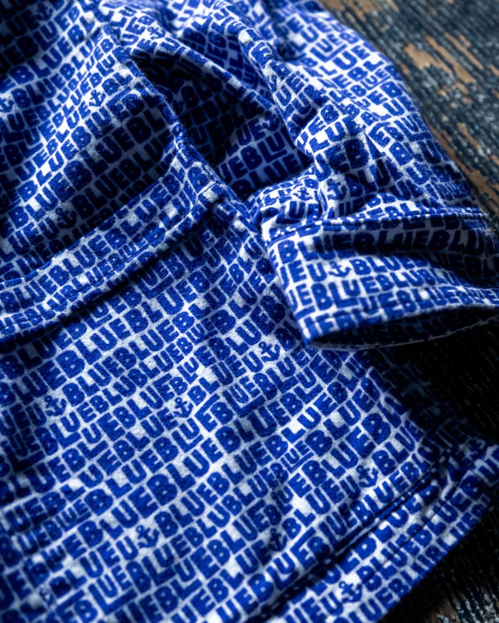 RANDOM BLUE PRINT FLANNEL PAJAMA SHIRT | BLUE BLUE | ブルーブルー