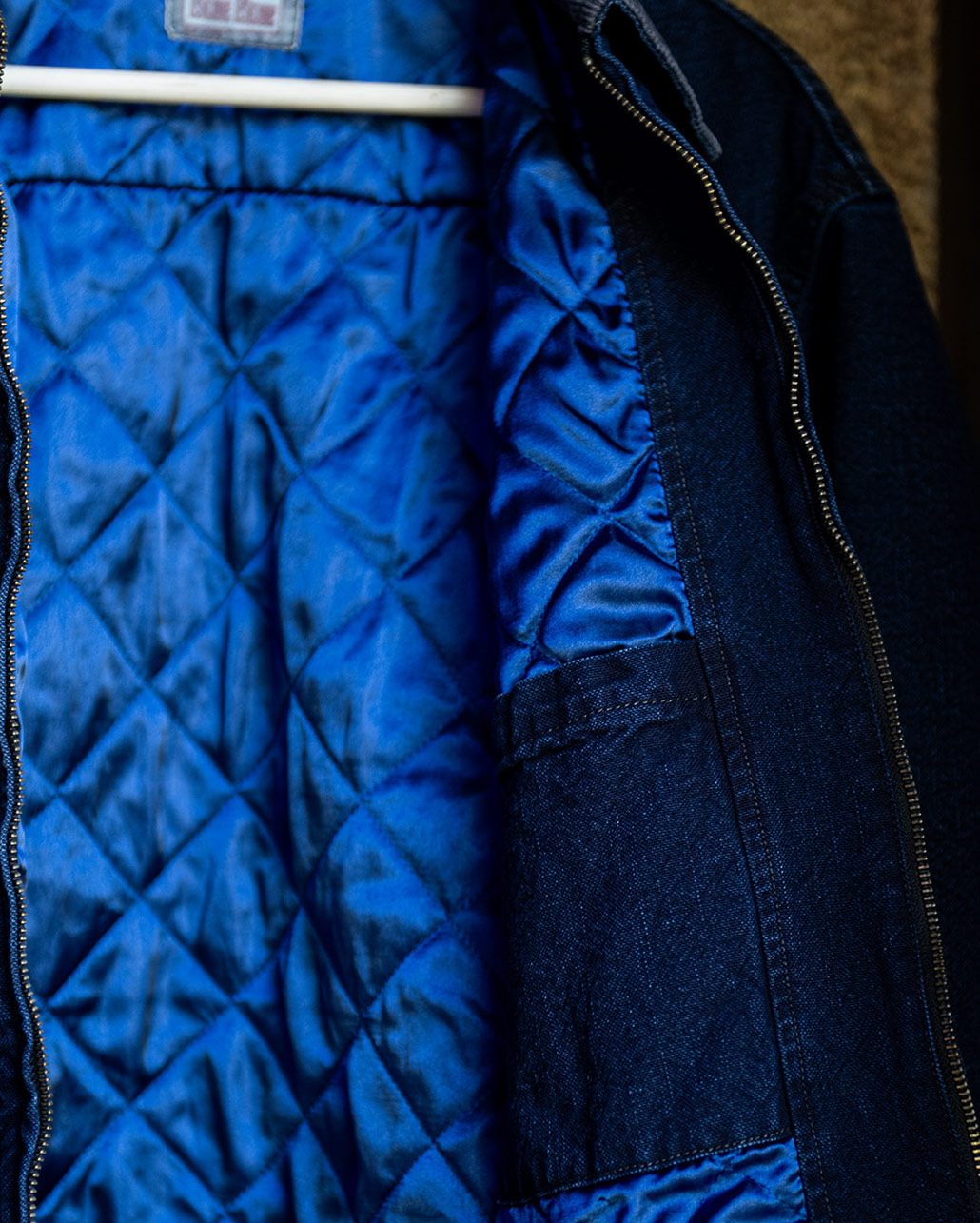 INDIGO DUCK QUILT LINER SHORT ZIP JACKET | BLUE BLUE | ブルーブルー