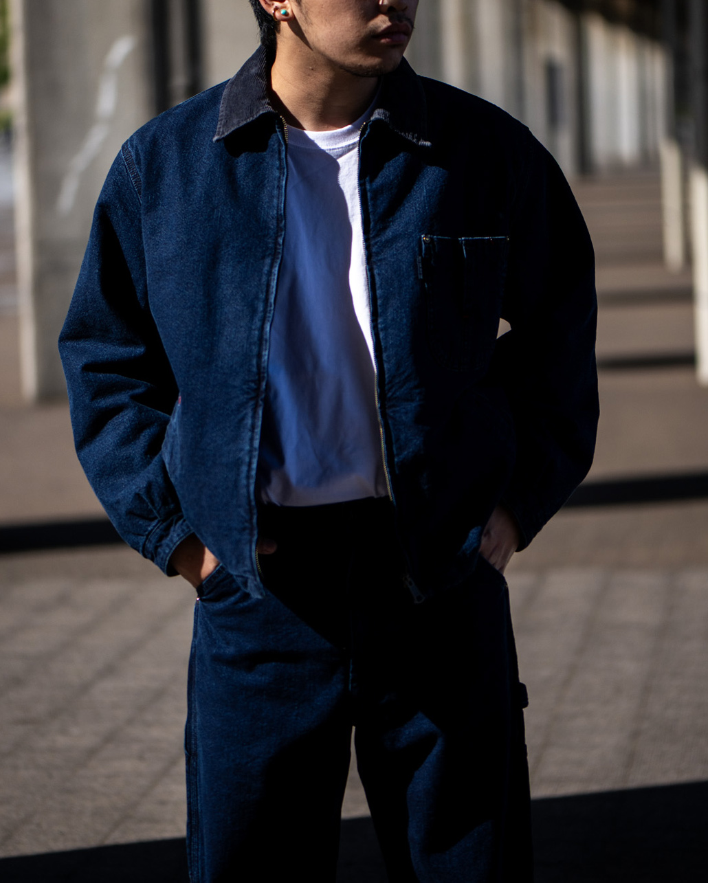 INDIGO DUCK QUILT LINER SHORT ZIP JACKET | BLUE BLUE | ブルーブルー