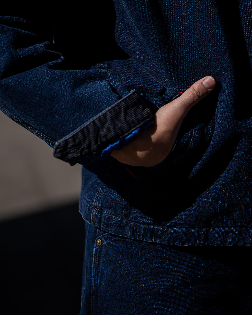 INDIGO DUCK QUILT LINER SHORT ZIP JACKET | BLUE BLUE | ブルーブルー