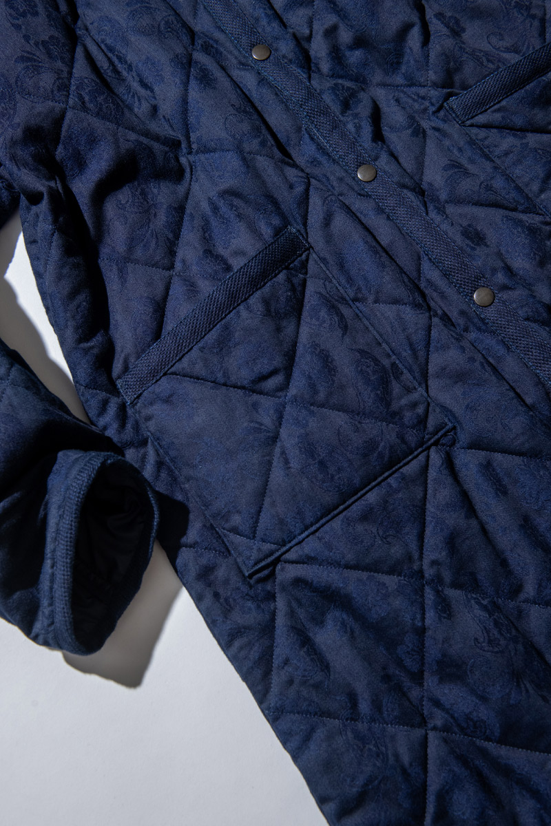 インディゴツジガハナ キルティングコート