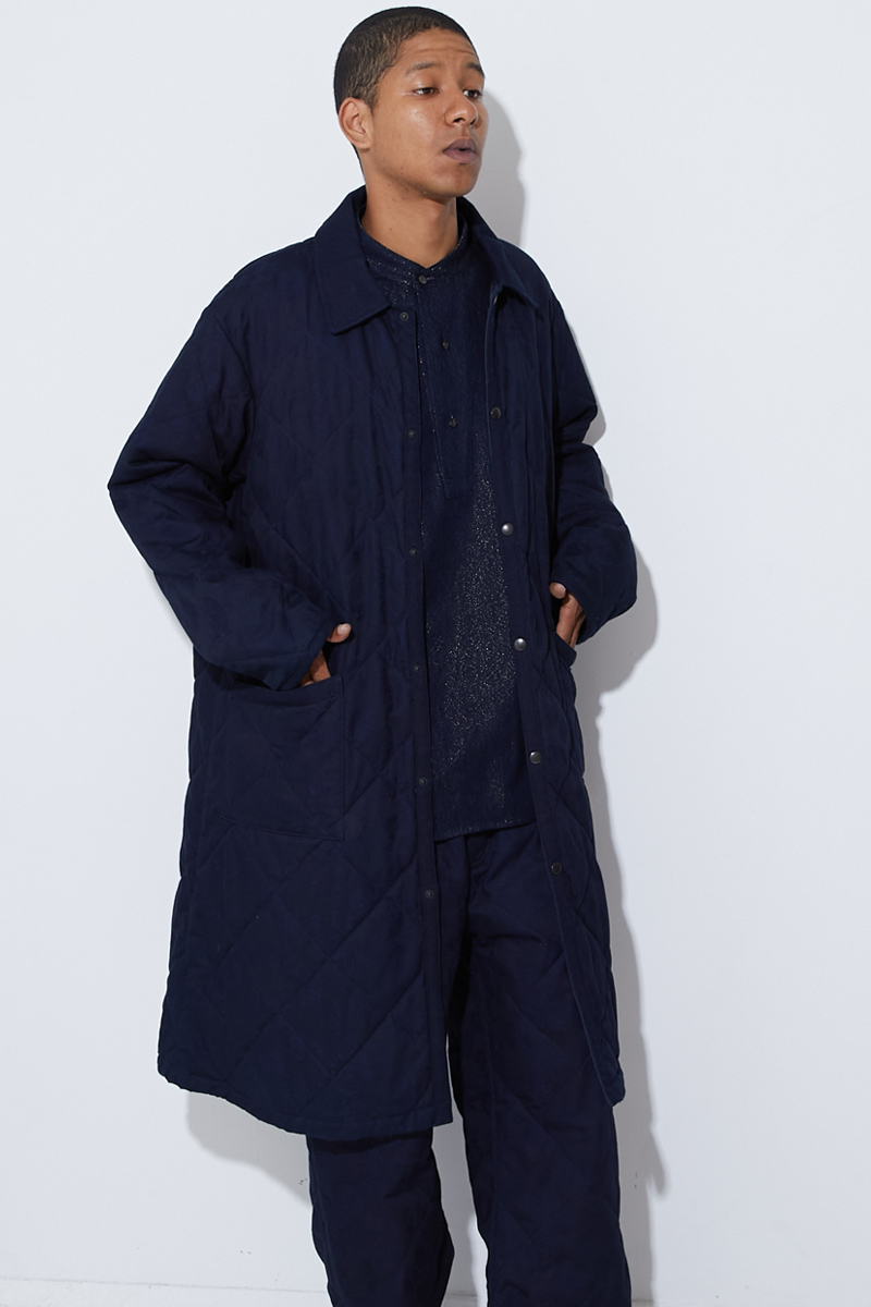 インディゴツジガハナ キルティングコート