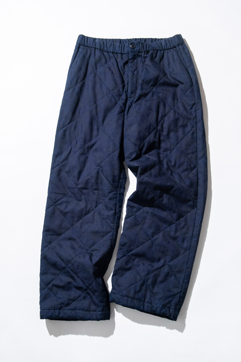 インディゴツジガハナ キルティングパンツ