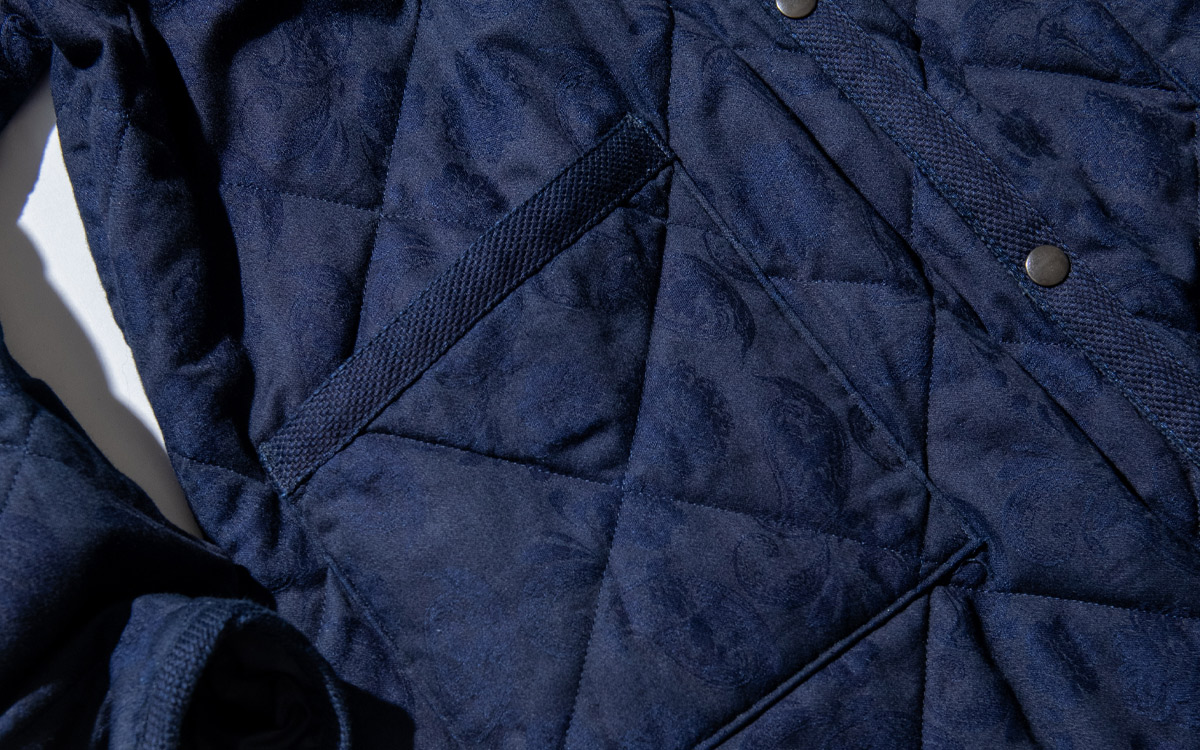 インディゴツジガハナ キルティングコート