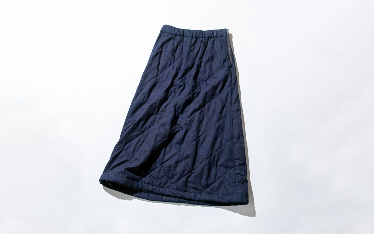 インディゴツジガハナ キルティングスカート