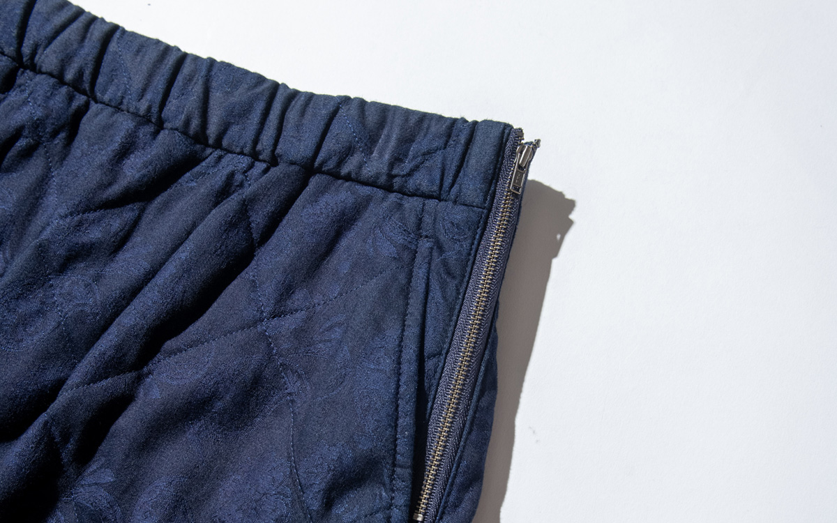 インディゴツジガハナ キルティングスカート