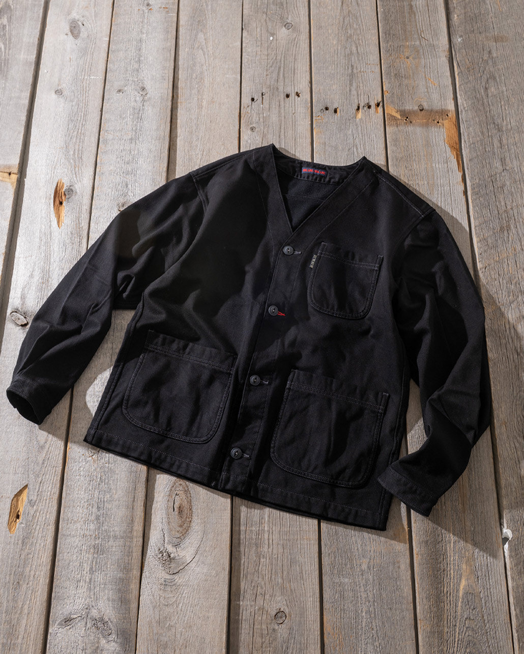 FLEECE LINED TWILL JERSEY SHIRT CARDIGAN　シルエット | BLUE BLUE | ブルーブルー