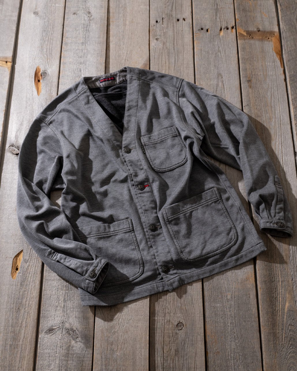 FLEECE LINED TWILL JERSEY SHIRT CARDIGAN　シルエット | BLUE BLUE | ブルーブルー