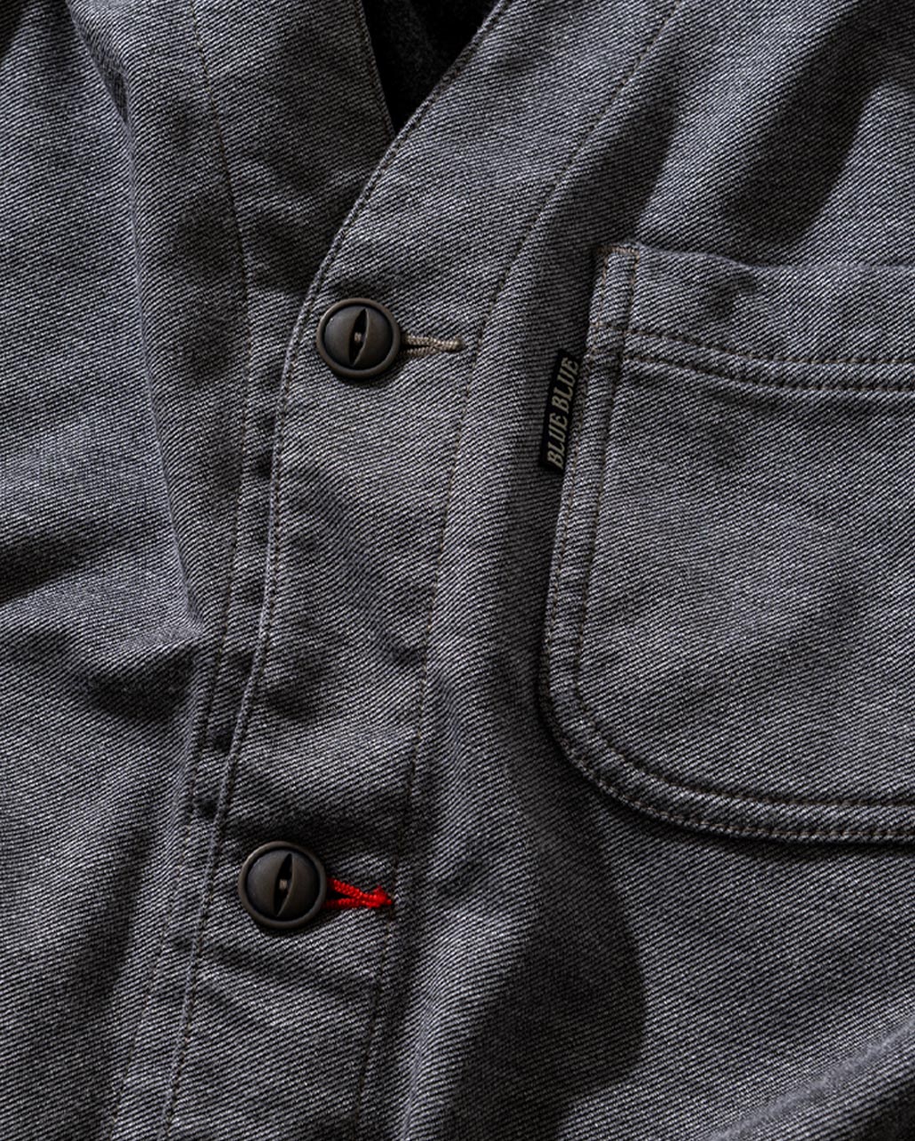 FLEECE LINED TWILL JERSEY SHIRT CARDIGAN　シルエット | BLUE BLUE | ブルーブルー