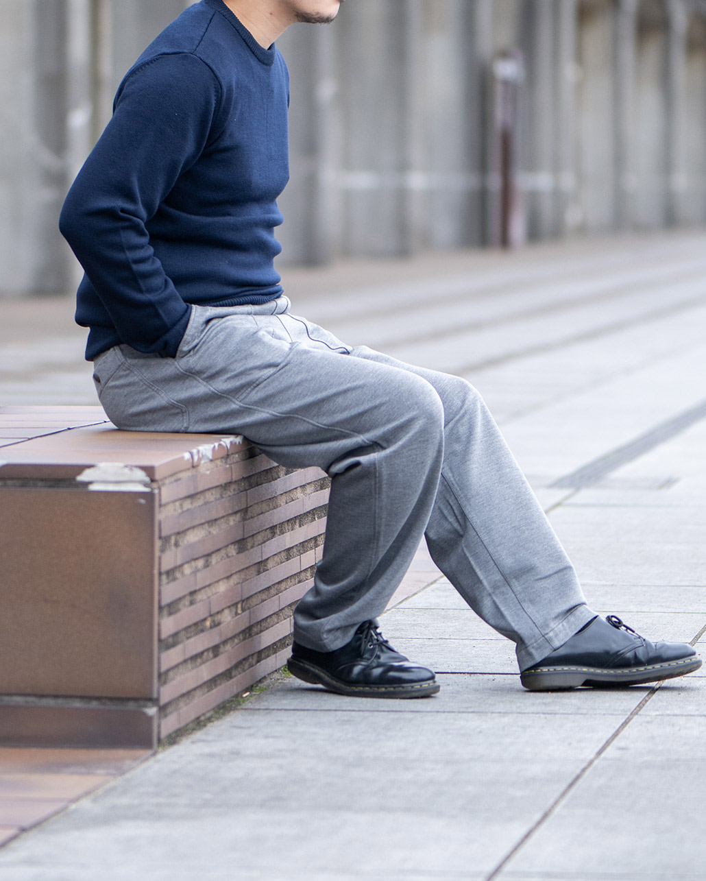 FLEECE LINED TWILL JERSEY WORK TROUSERS | BLUE BLUE | ブルーブルー