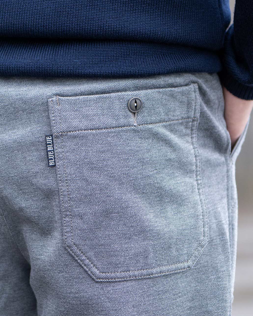 FLEECE LINED TWILL JERSEY WORK TROUSERS | BLUE BLUE | ブルーブルー