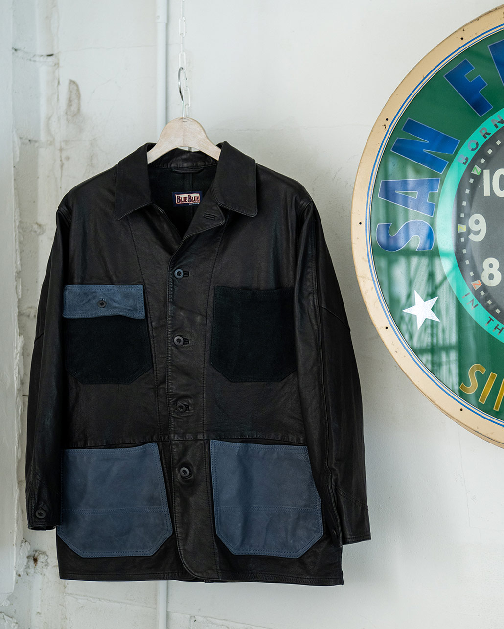 INDIGO SWITCH LEATHER COVERALL　シルエット | BLUE BLUE | ブルーブルー