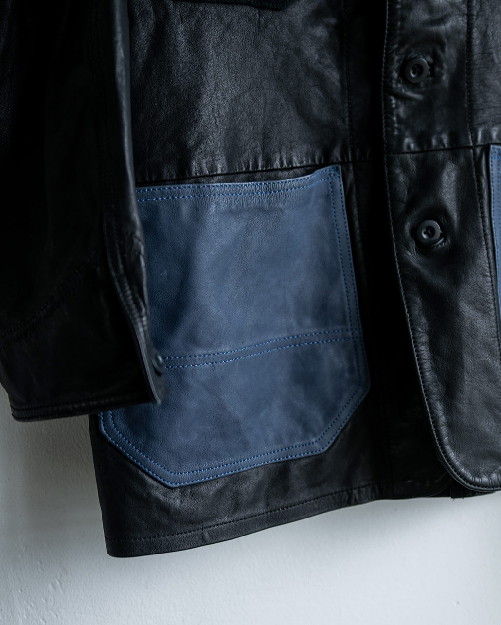 INDIGO SWITCH LEATHER COVERALL　シルエット | BLUE BLUE | ブルーブルー
