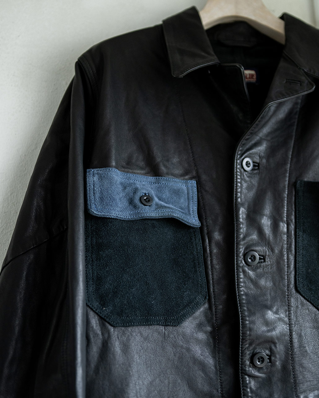 INDIGO SWITCH LEATHER COVERALL　シルエット | BLUE BLUE | ブルーブルー