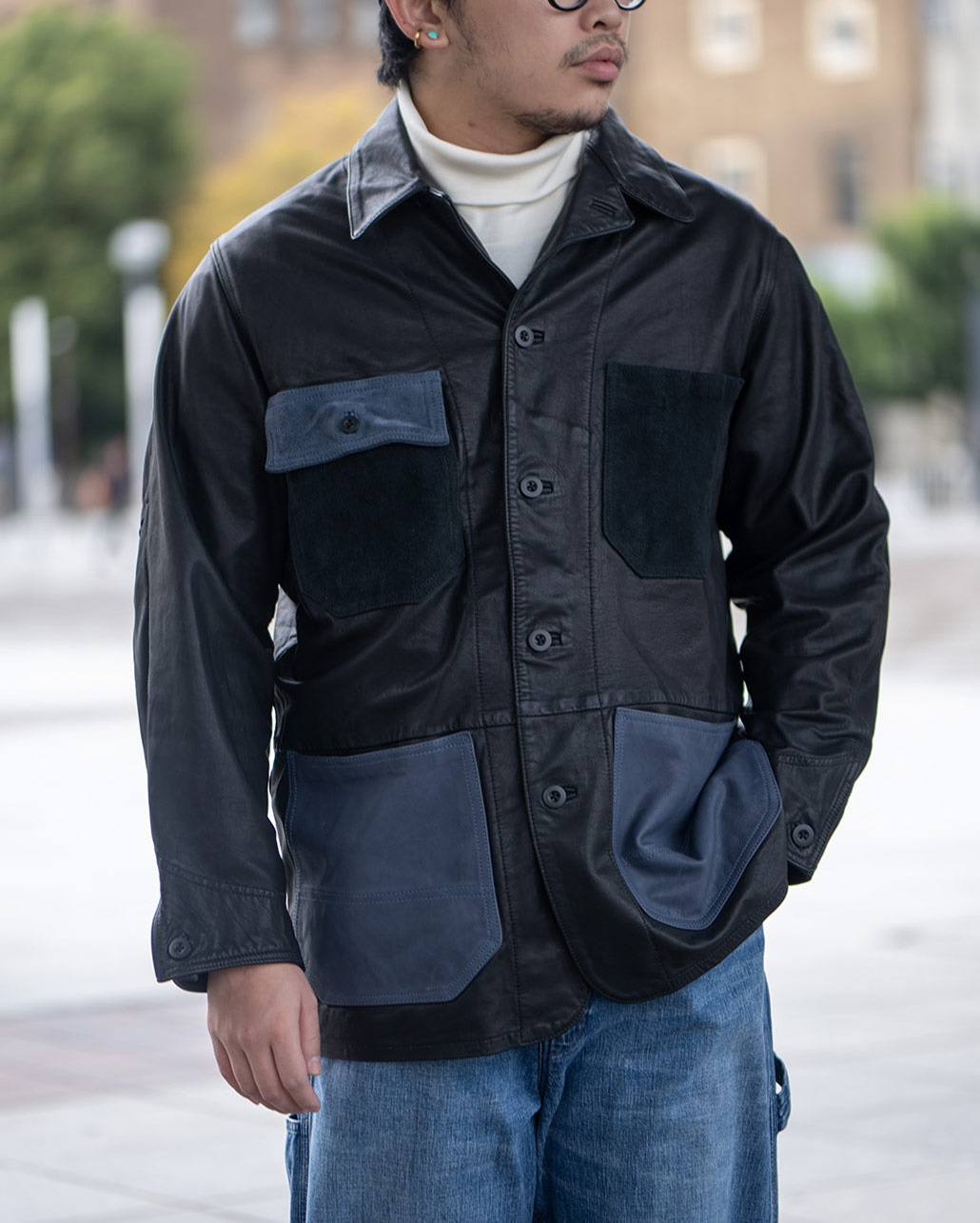 INDIGO SWITCH LEATHER COVERALL　マテリアル | BLUE BLUE | ブルーブルー