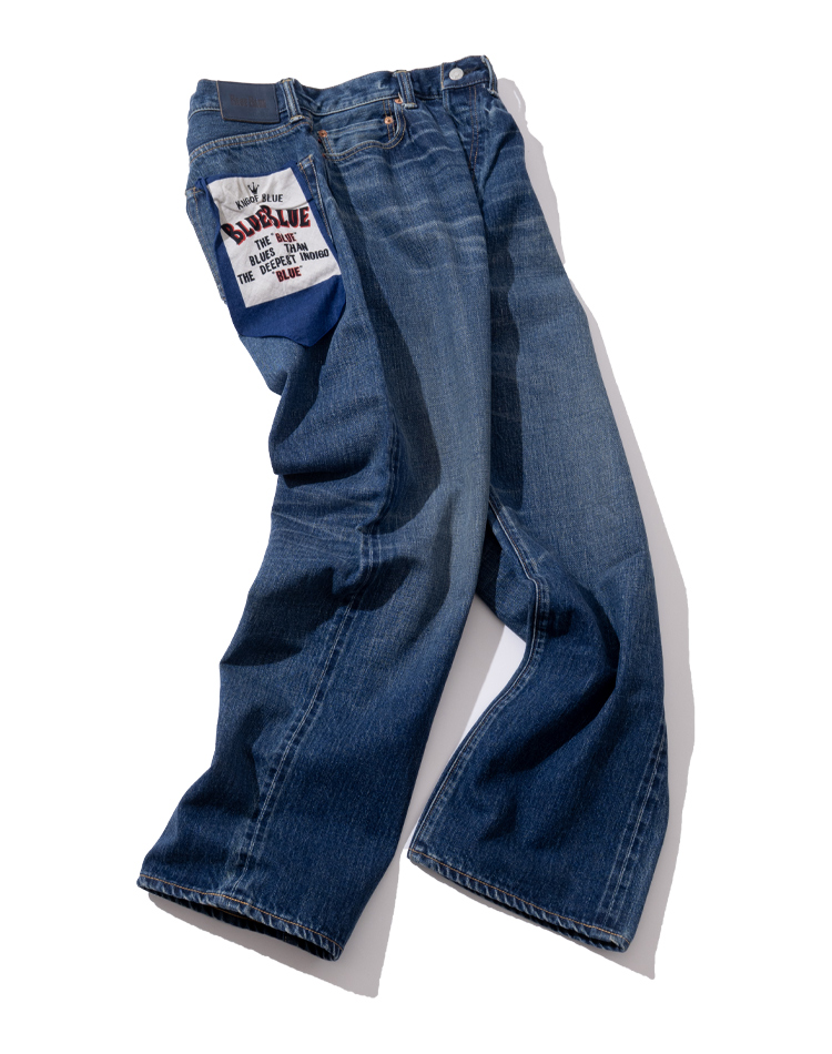 スーピマセルビッチ デニム DARK USED WASH バギージーンズ | BLUE BLUE | ブルーブルー