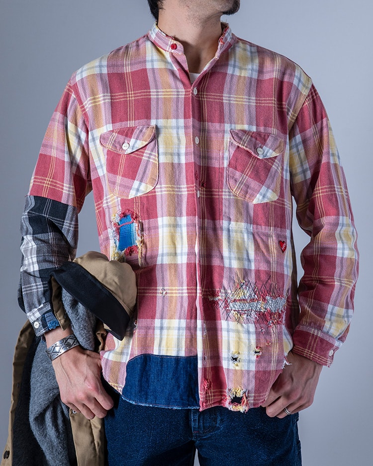 WORN OUT REMAKE ネルチェックシャツ