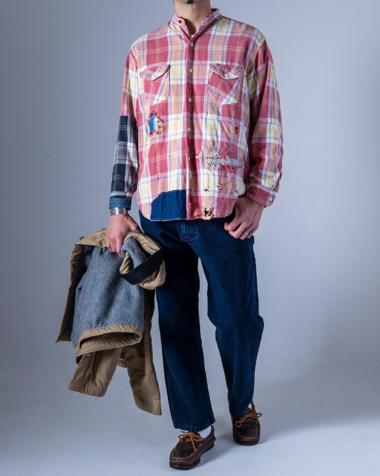 WORN OUT REMAKE ネルチェックシャツ