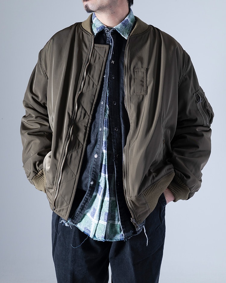 レイヤードリメイクデニム サドルシャツ