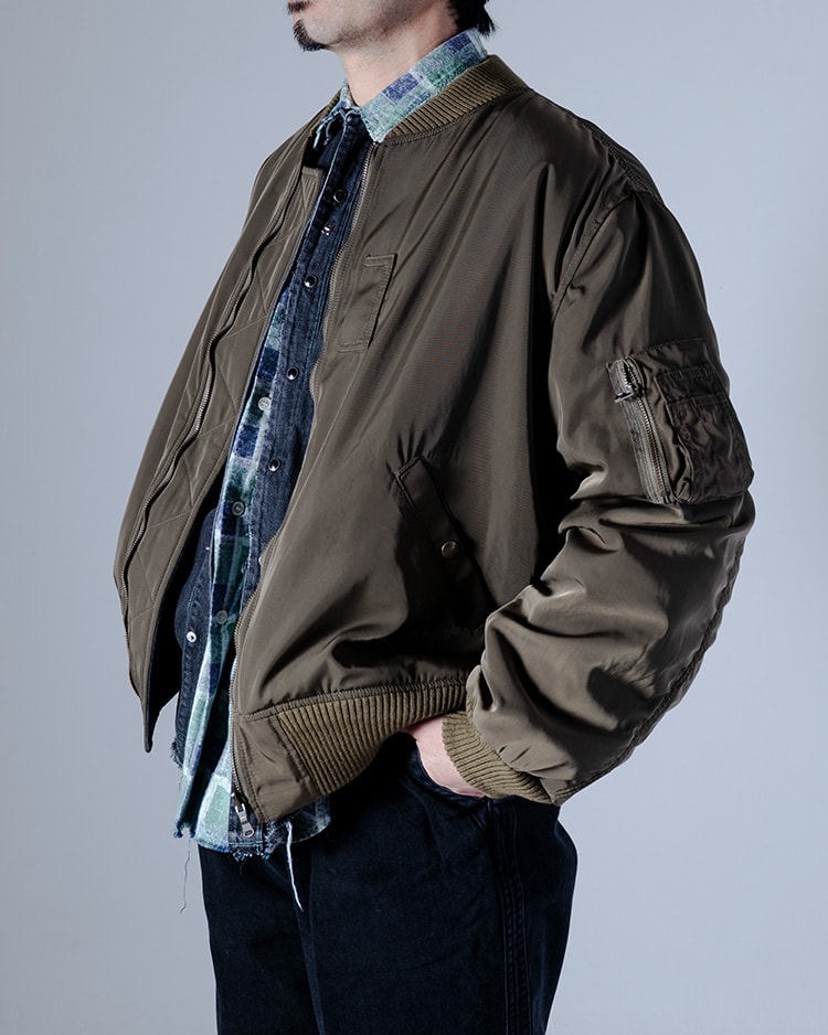 レイヤードリメイクデニム サドルシャツ