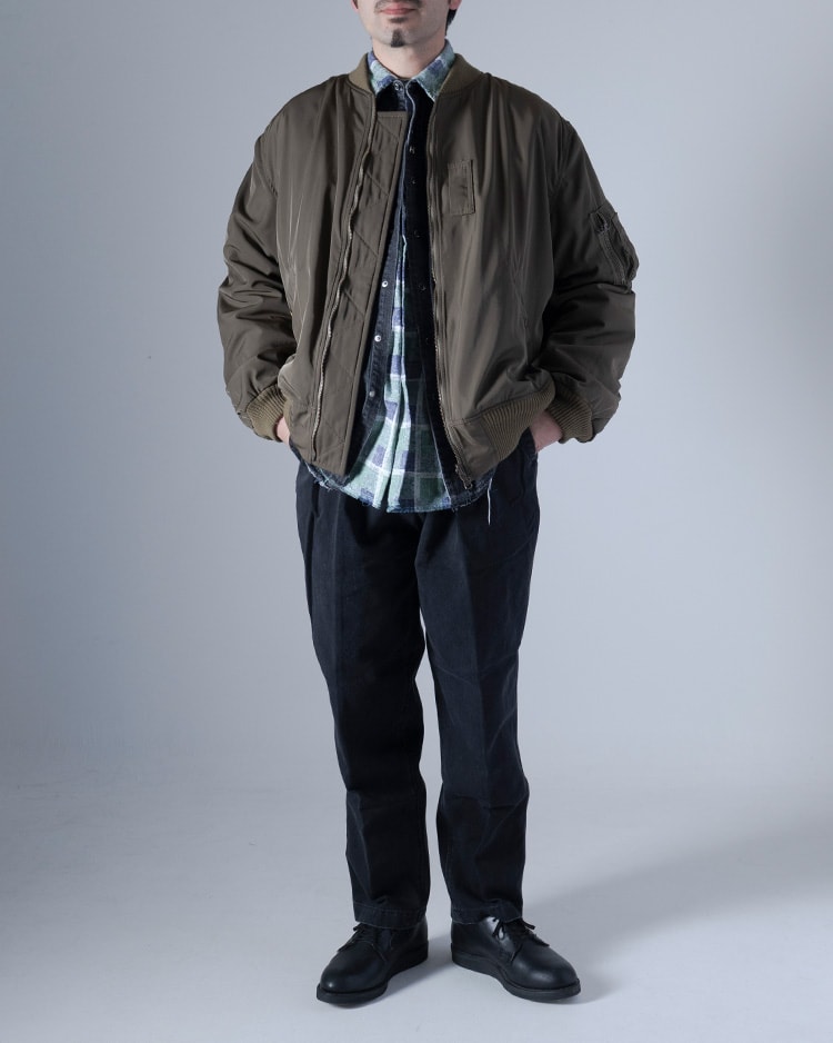 レイヤードリメイクデニム サドルシャツ