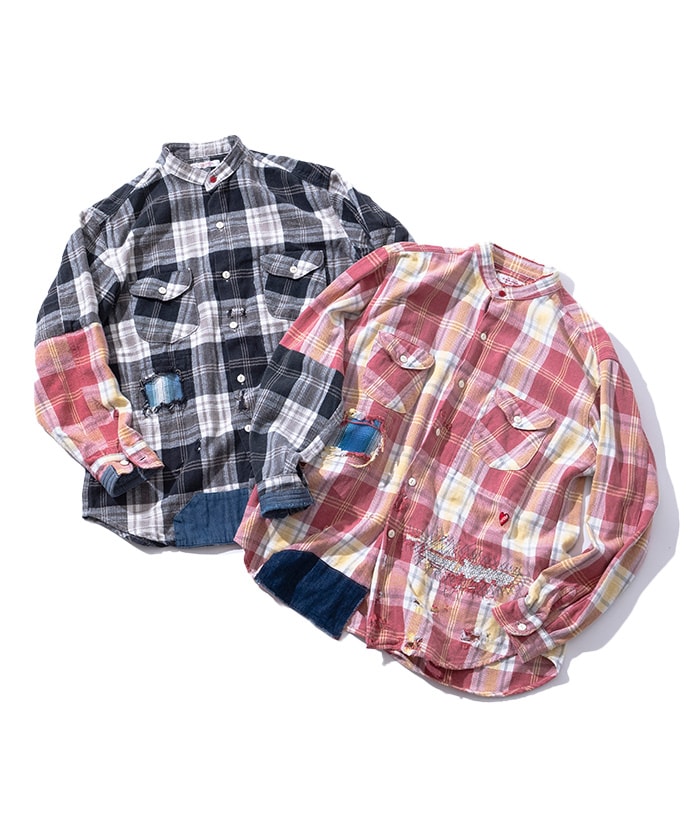 WORN OUT REMAKE ネルチェックシャツ