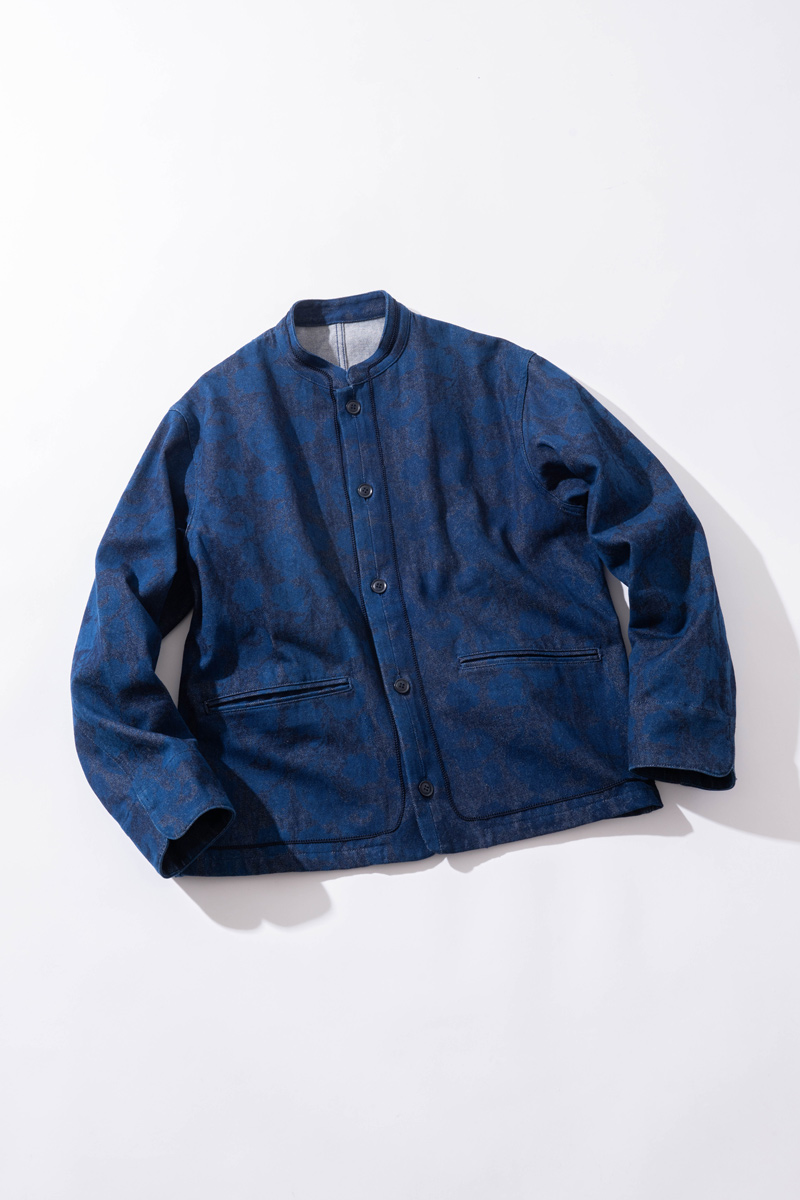 チャクバツデニムツジガハナ スタンドカラージャケット