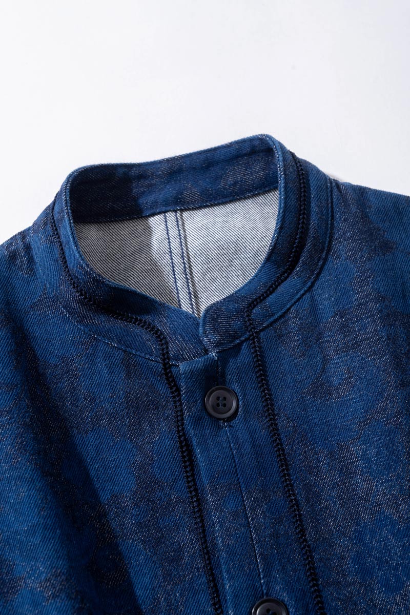 チャクバツデニムツジガハナ スタンドカラージャケット