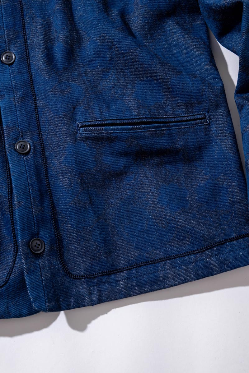 チャクバツデニムツジガハナ スタンドカラージャケット