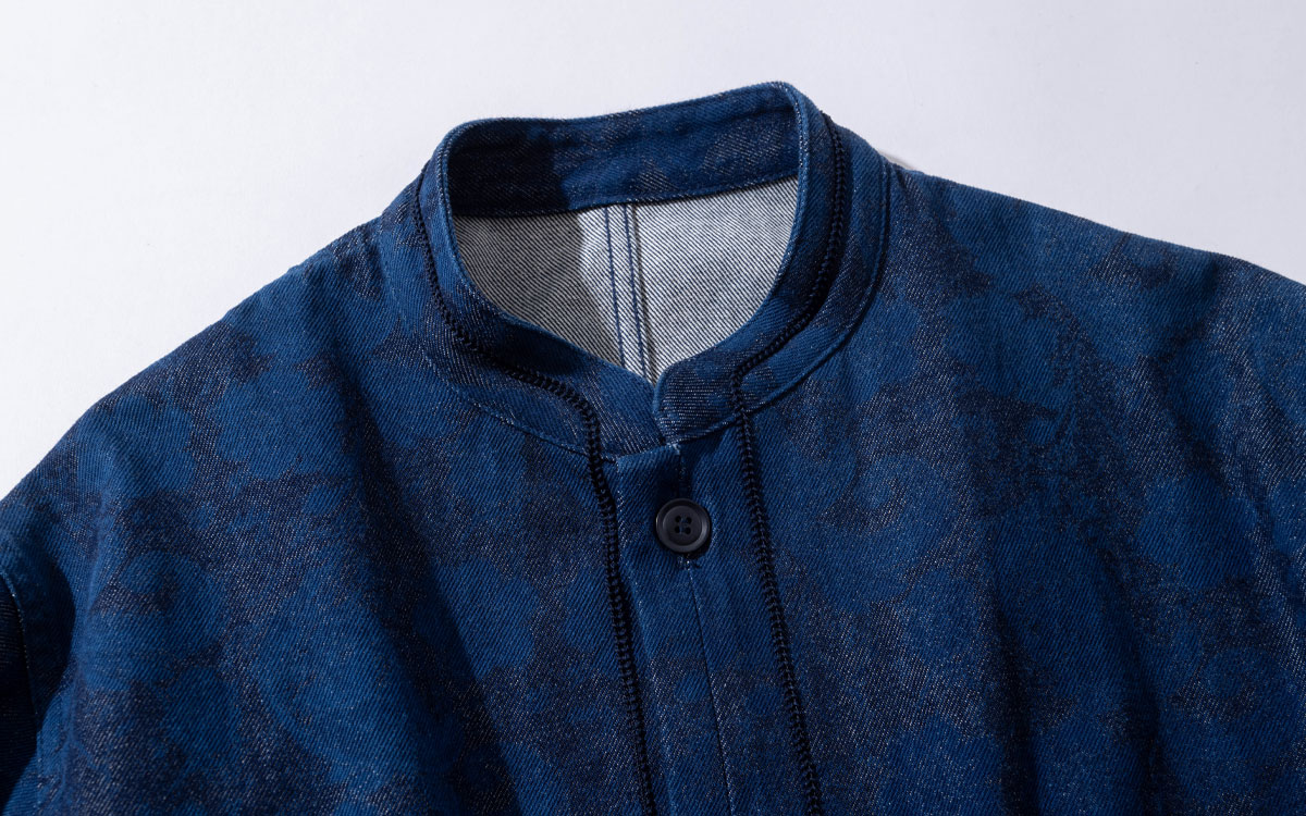 チャクバツデニムツジガハナ スタンドカラージャケット