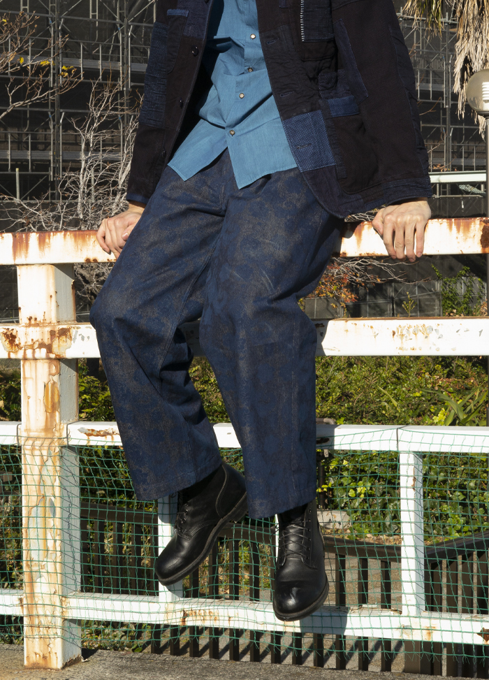 チャクバツデニムツジガハナ スタンドカラージャケット