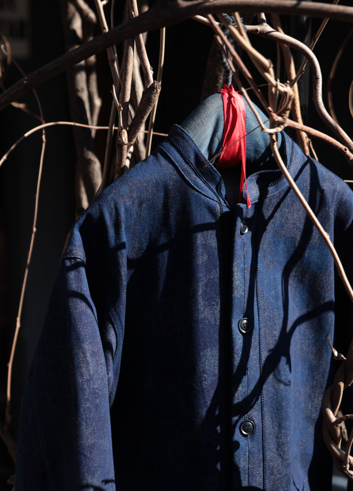 チャクバツデニムツジガハナ スタンドカラージャケット