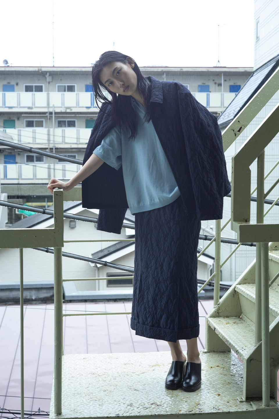 ガラスジャカード ジップアップジャケット