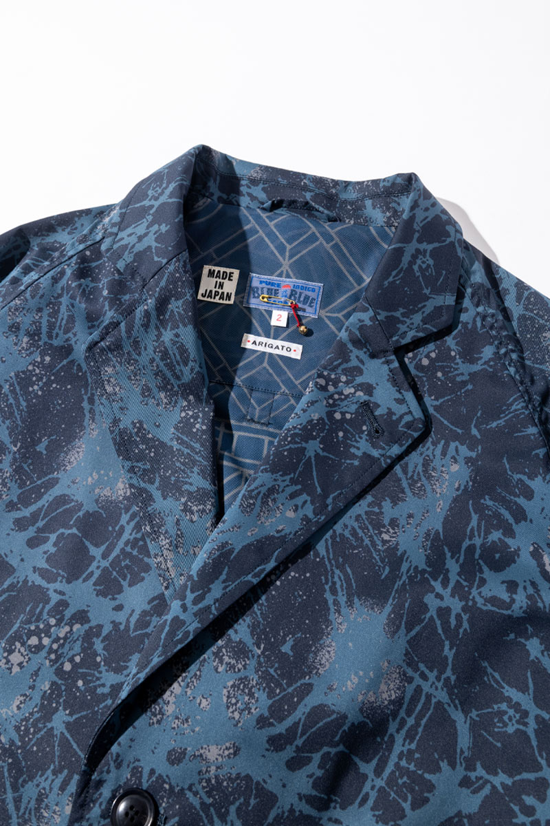 ショウカテンシャガラスプリント チェスターコート