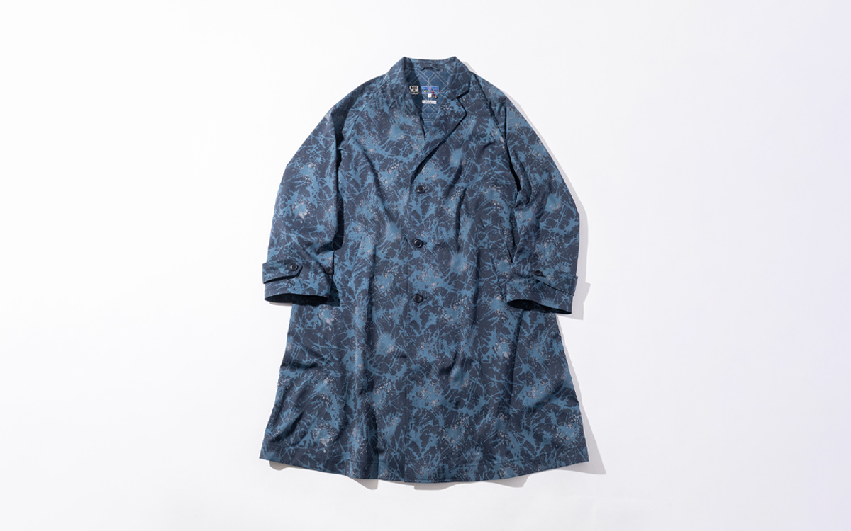 ショウカテンシャガラスプリント チェスターコート