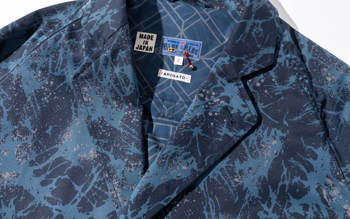 ショウカテンシャガラスプリント チェスターコート