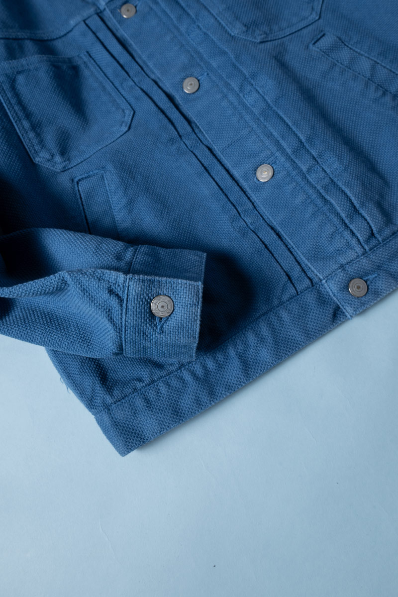 ブルーインディゴサシコ トラッカージャケット