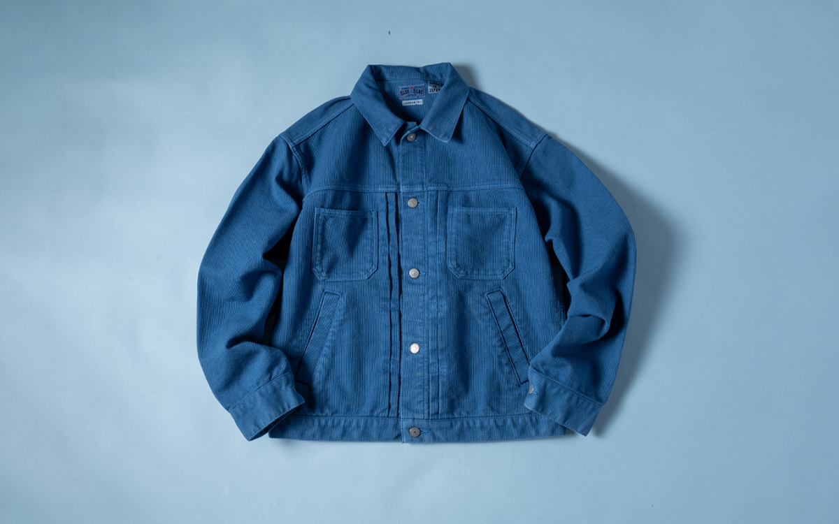 ブルーインディゴサシコ トラッカージャケット