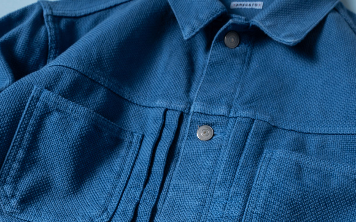 ブルーインディゴサシコ トラッカージャケット