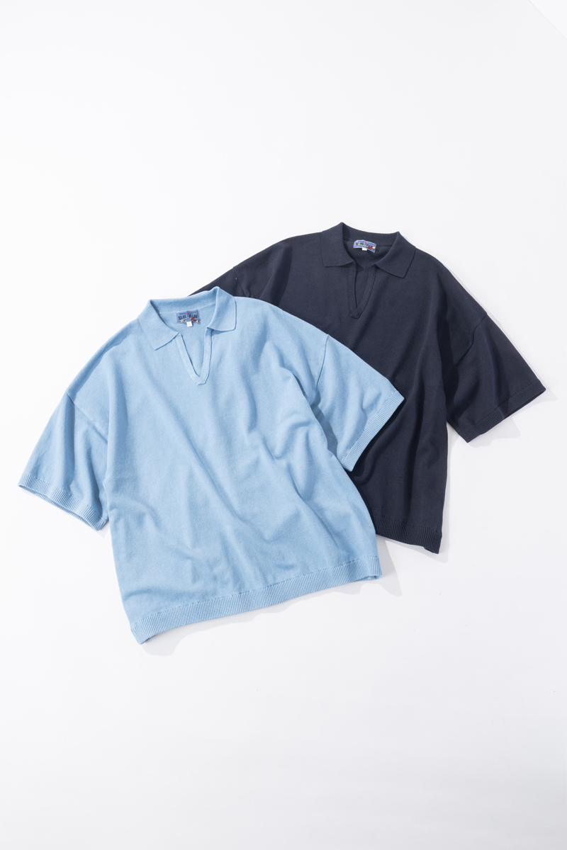 オーガニックカミイトコットン ポロネックプルオーバー