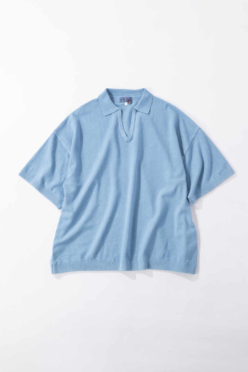 オーガニックカミイトコットン ポロネックプルオーバー