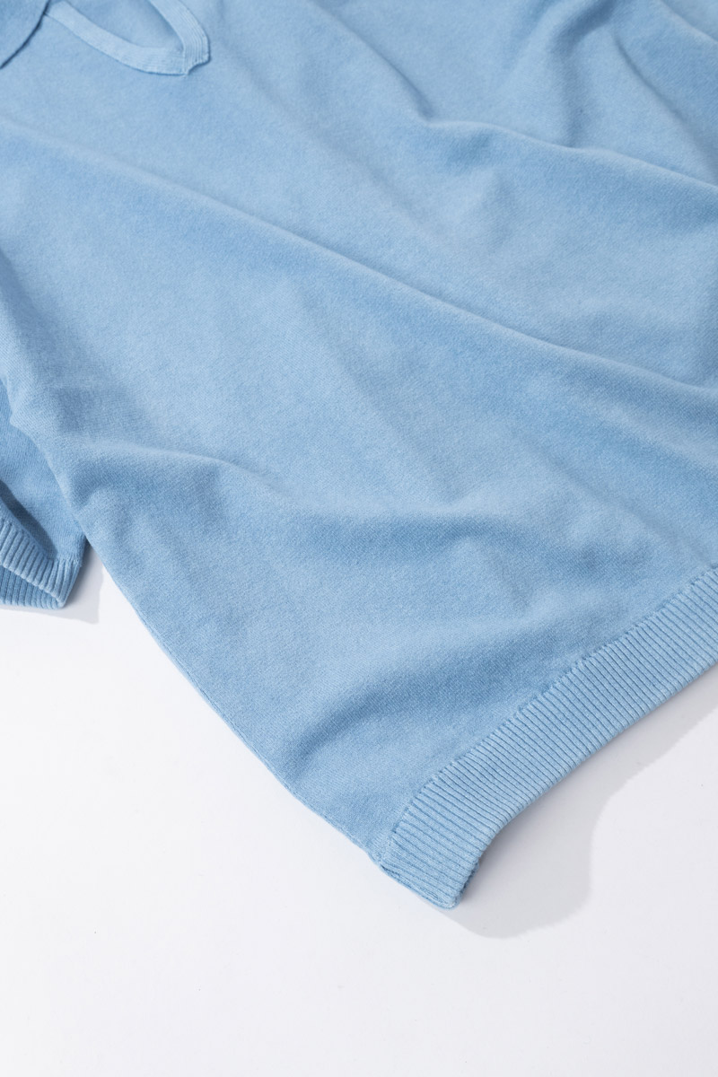 オーガニックカミイトコットン ポロネックプルオーバー