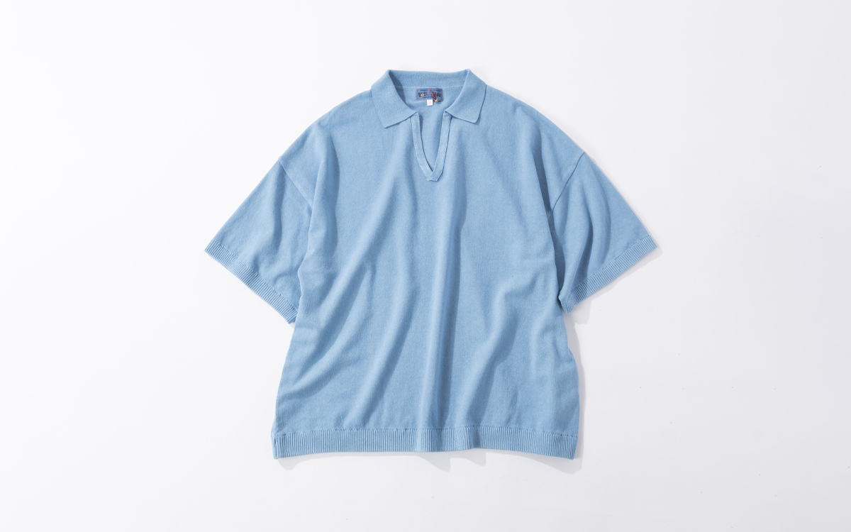 オーガニックカミイトコットン ポロネックプルオーバー