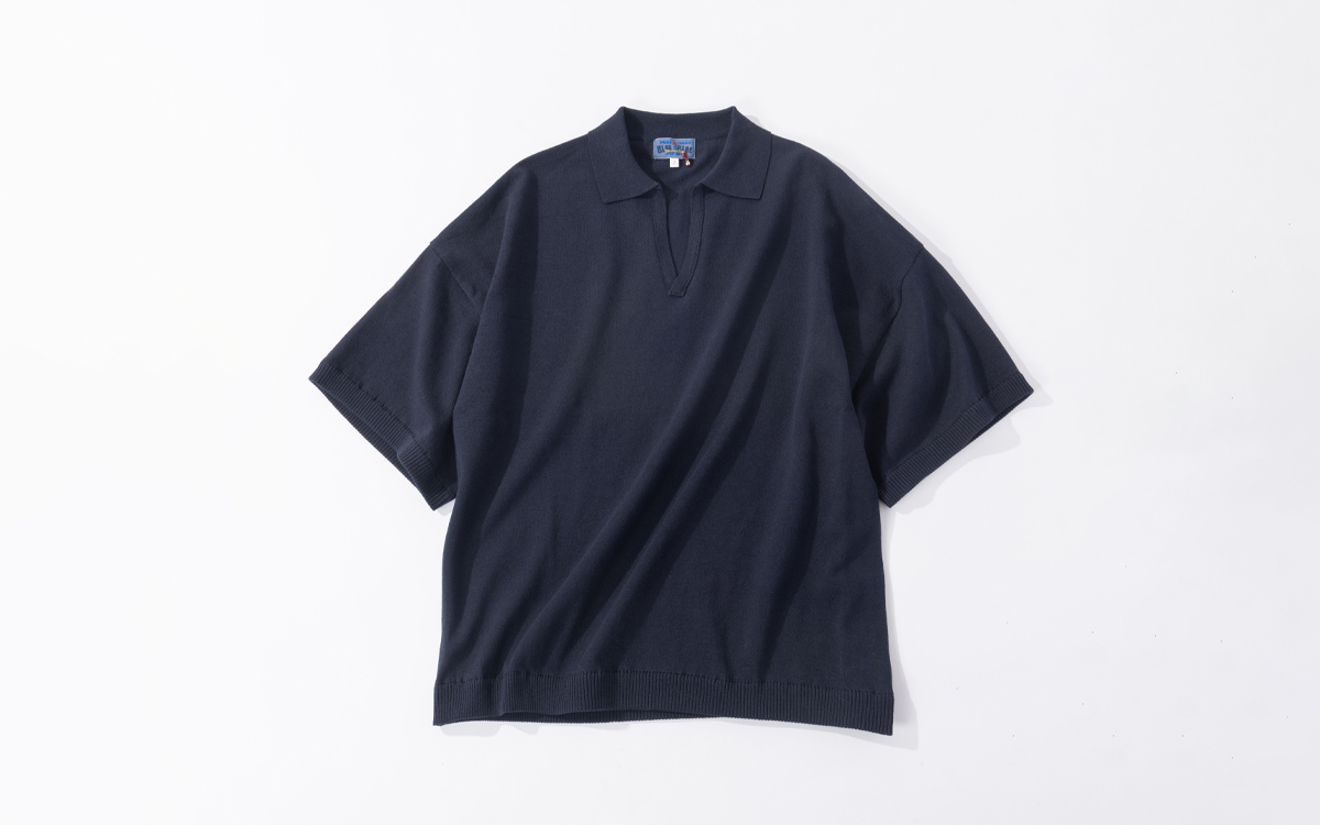 オーガニックカミイトコットン ポロネックプルオーバー